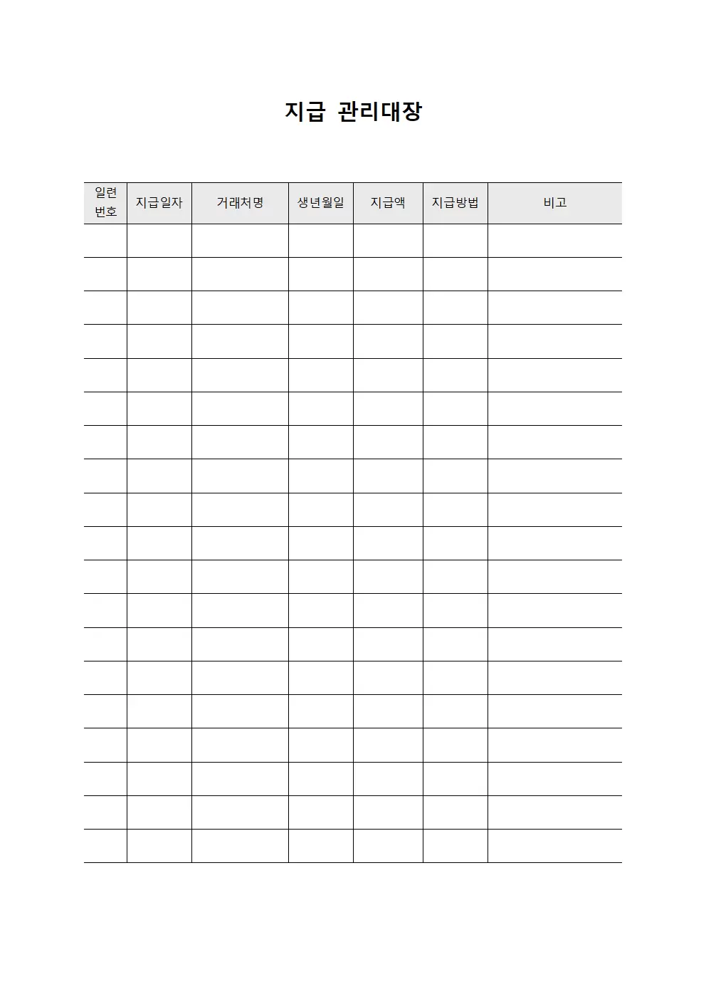 지급관리대장 (거래처송금 현황)