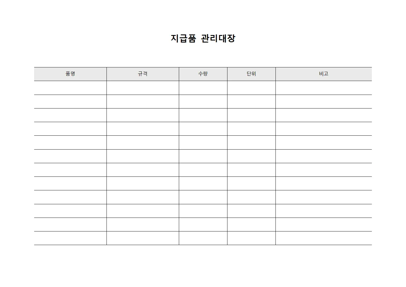 지급품관리대장 (배송준비현황)