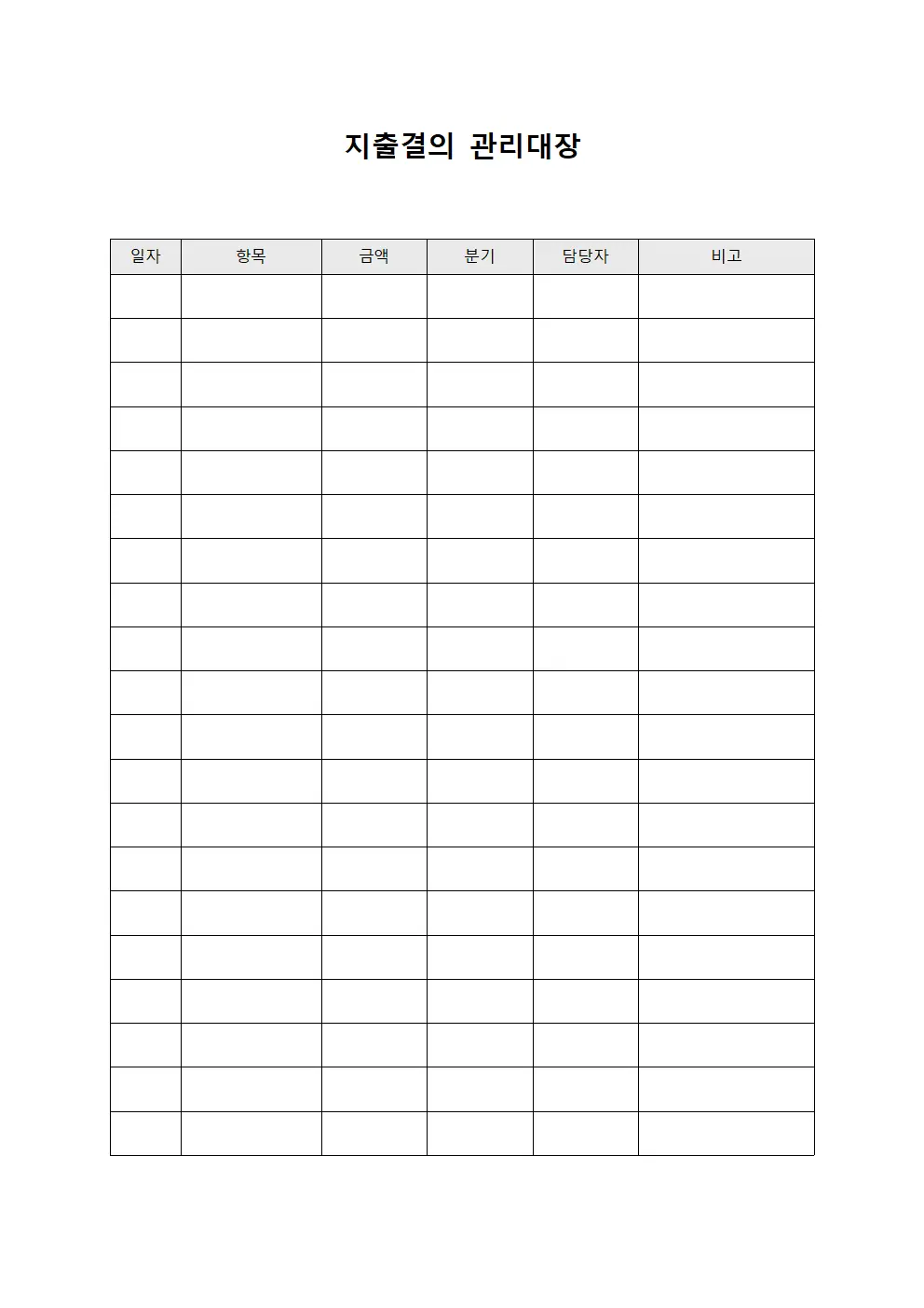 지출결의관리대장 (분기별비용)