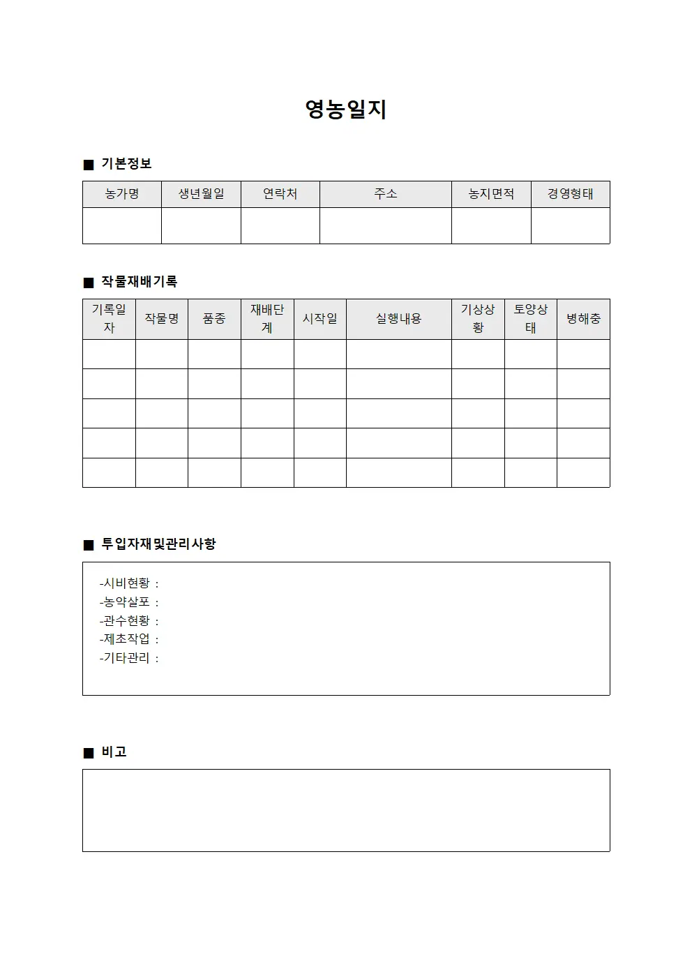 영농일지