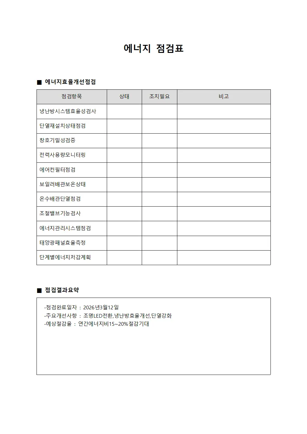 에너지 점검표
