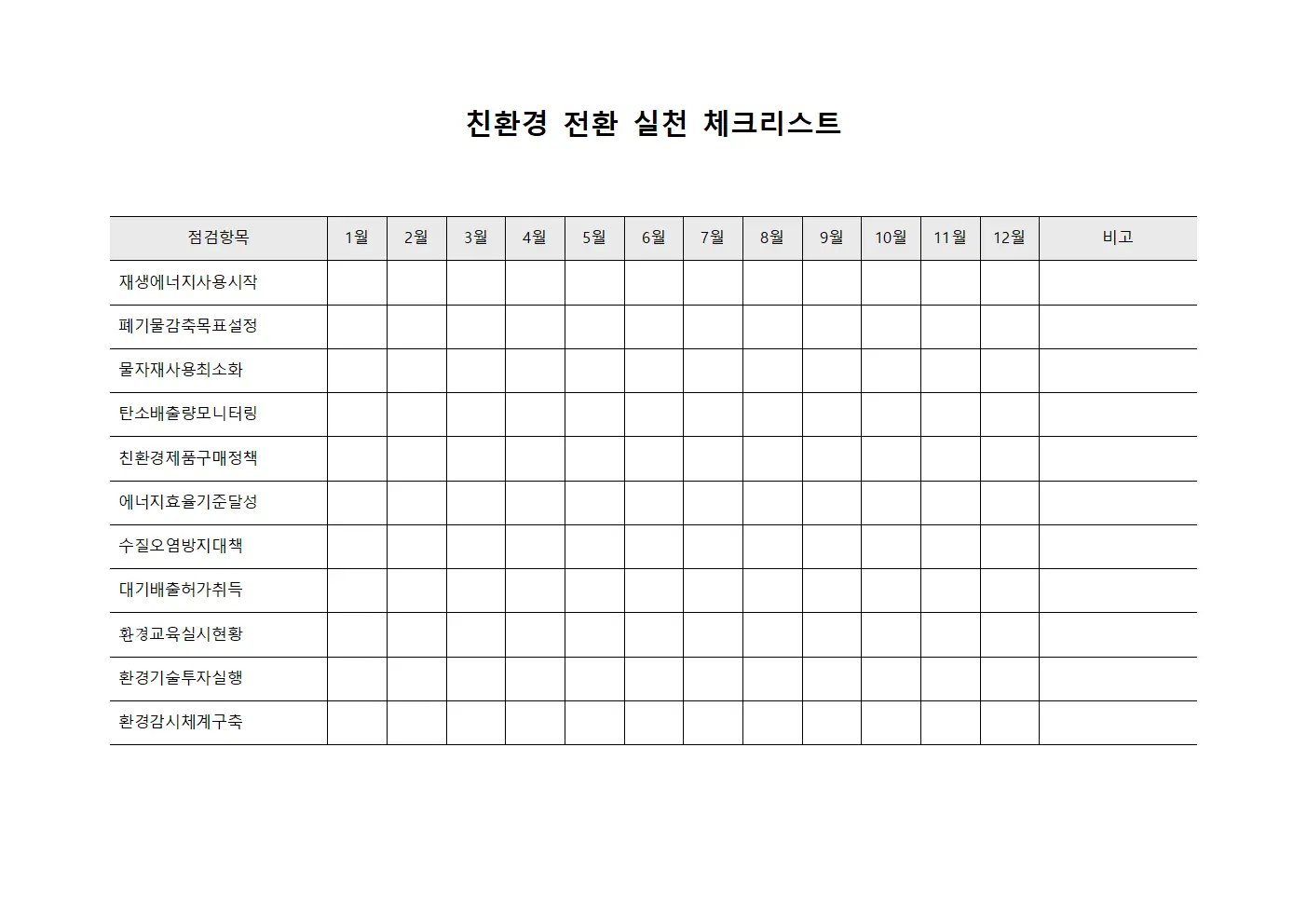 친환경 전환 실천 체크리스트 서식.양식