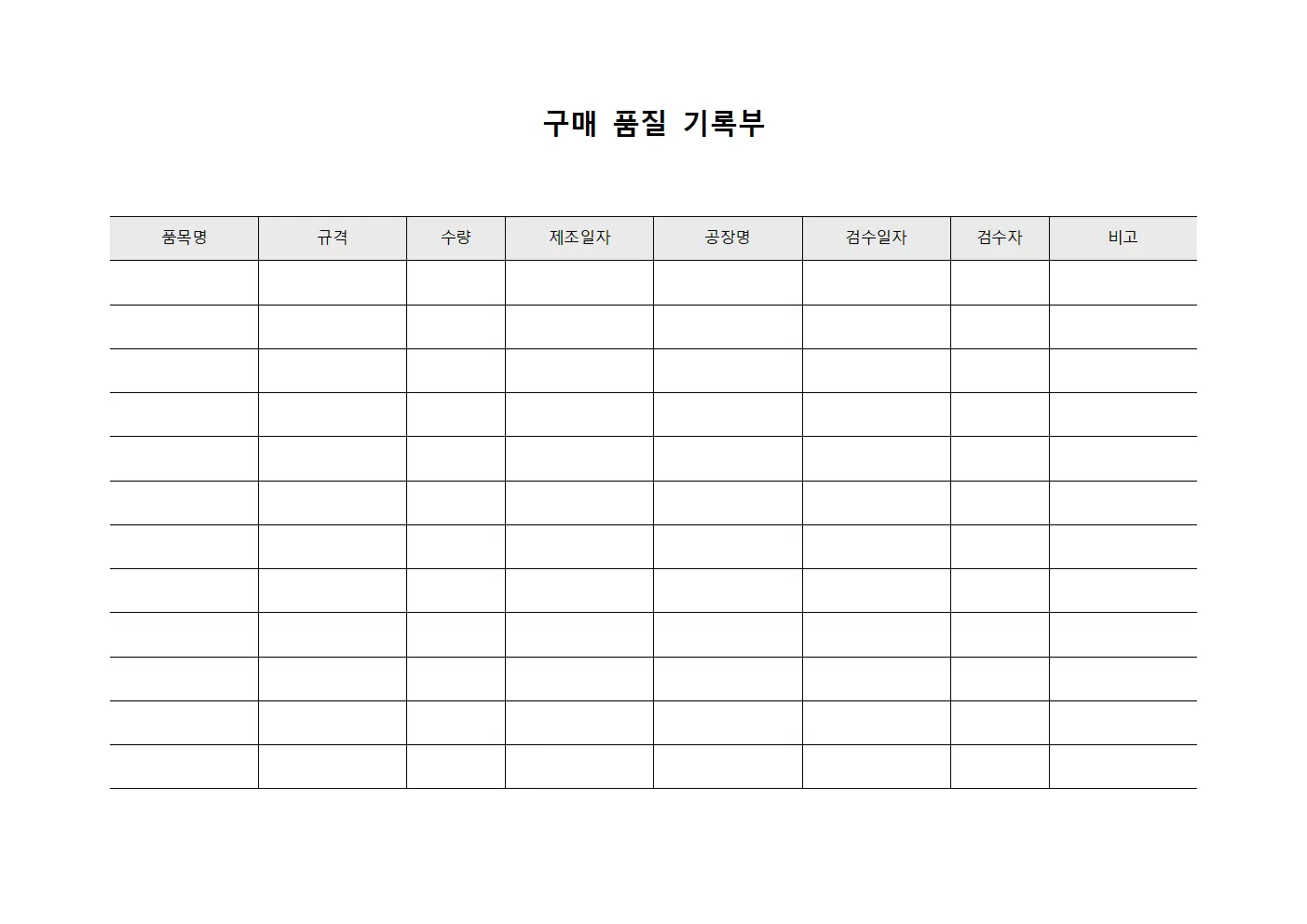 구매 품질 기록부