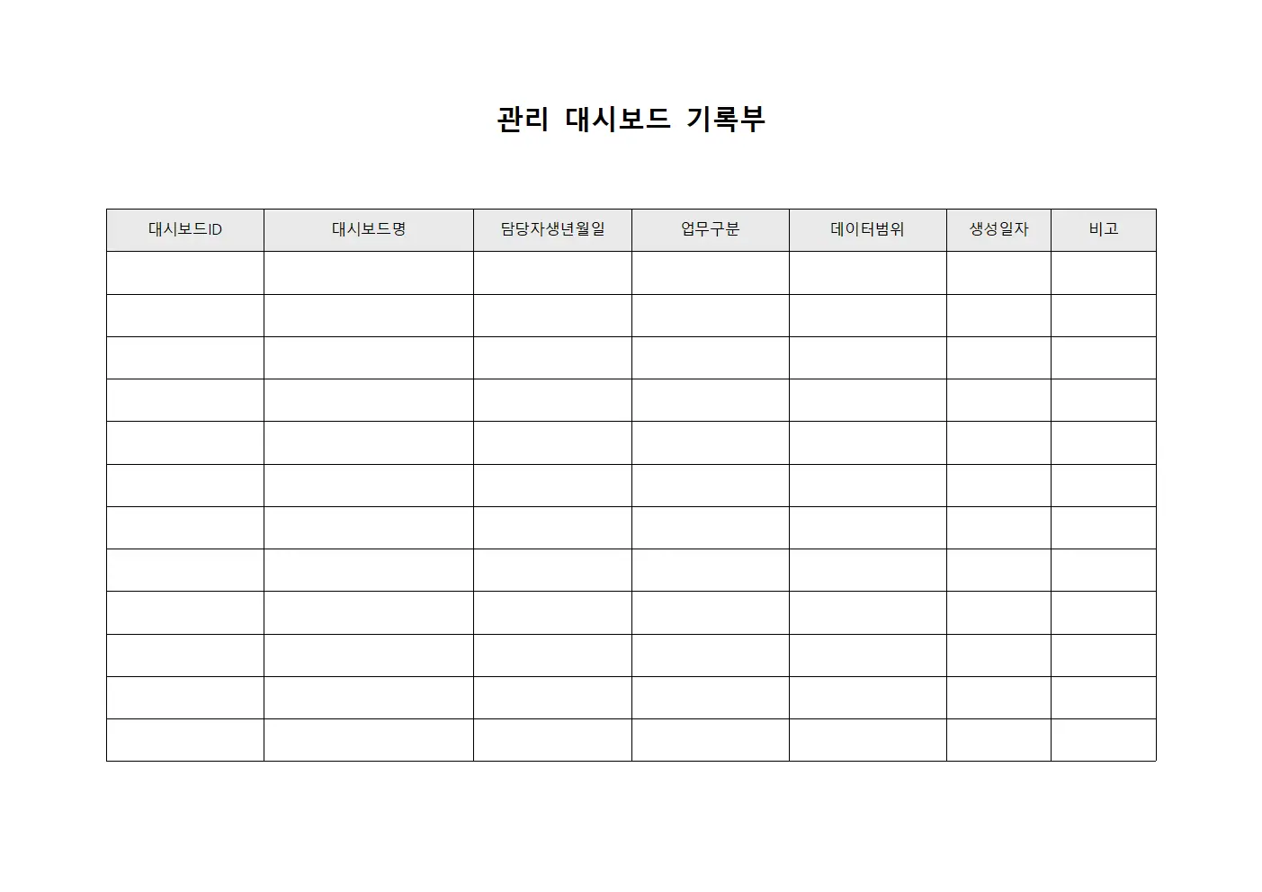 관리 대시보드 기록부