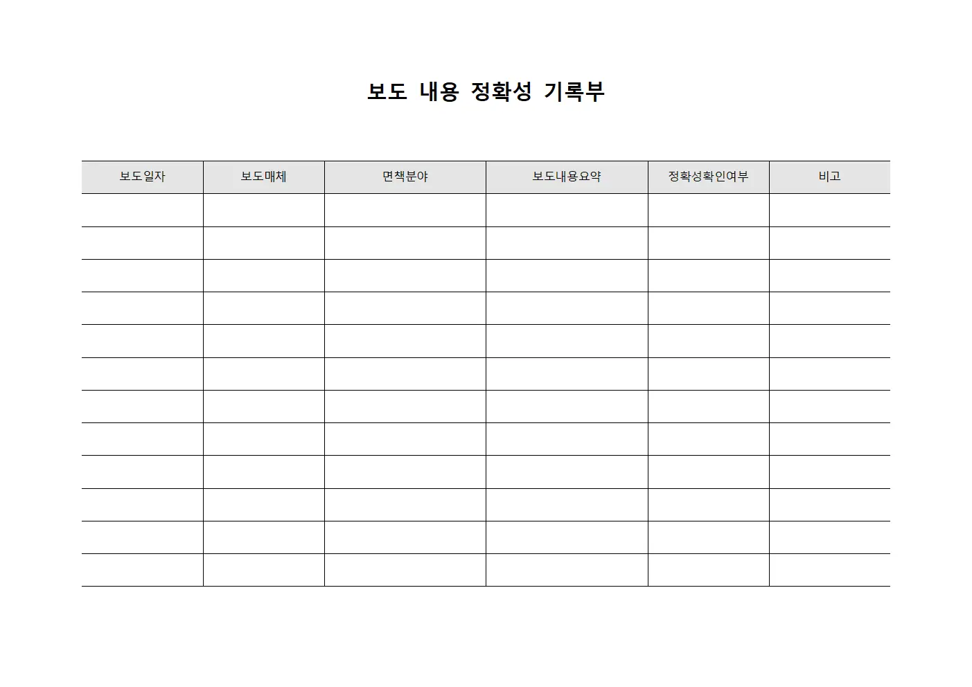 보도 내용 정확성 기록부