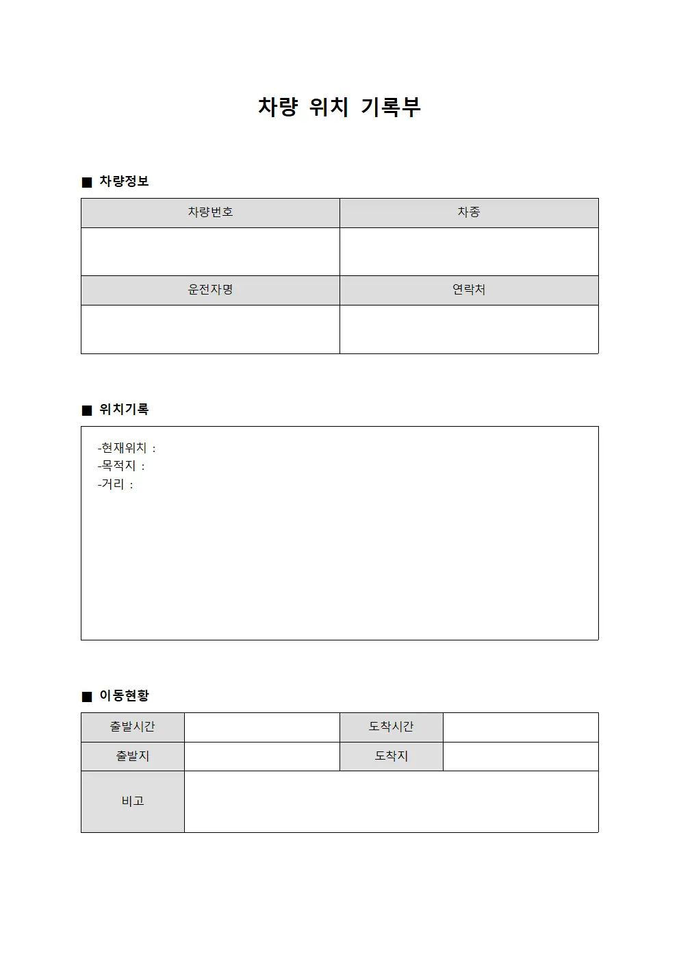 차량 위치 기록부
