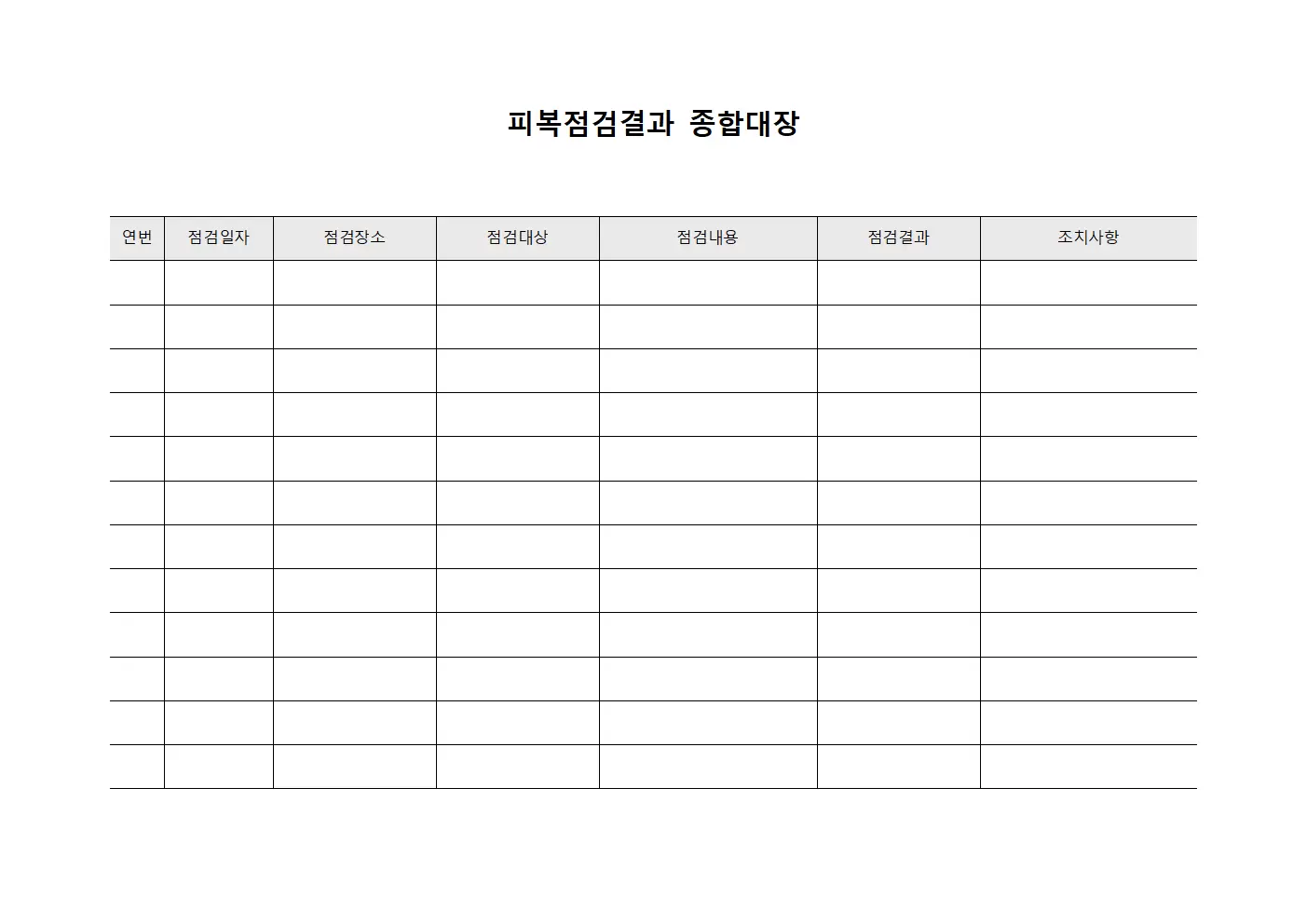피복점검결과 종합대장