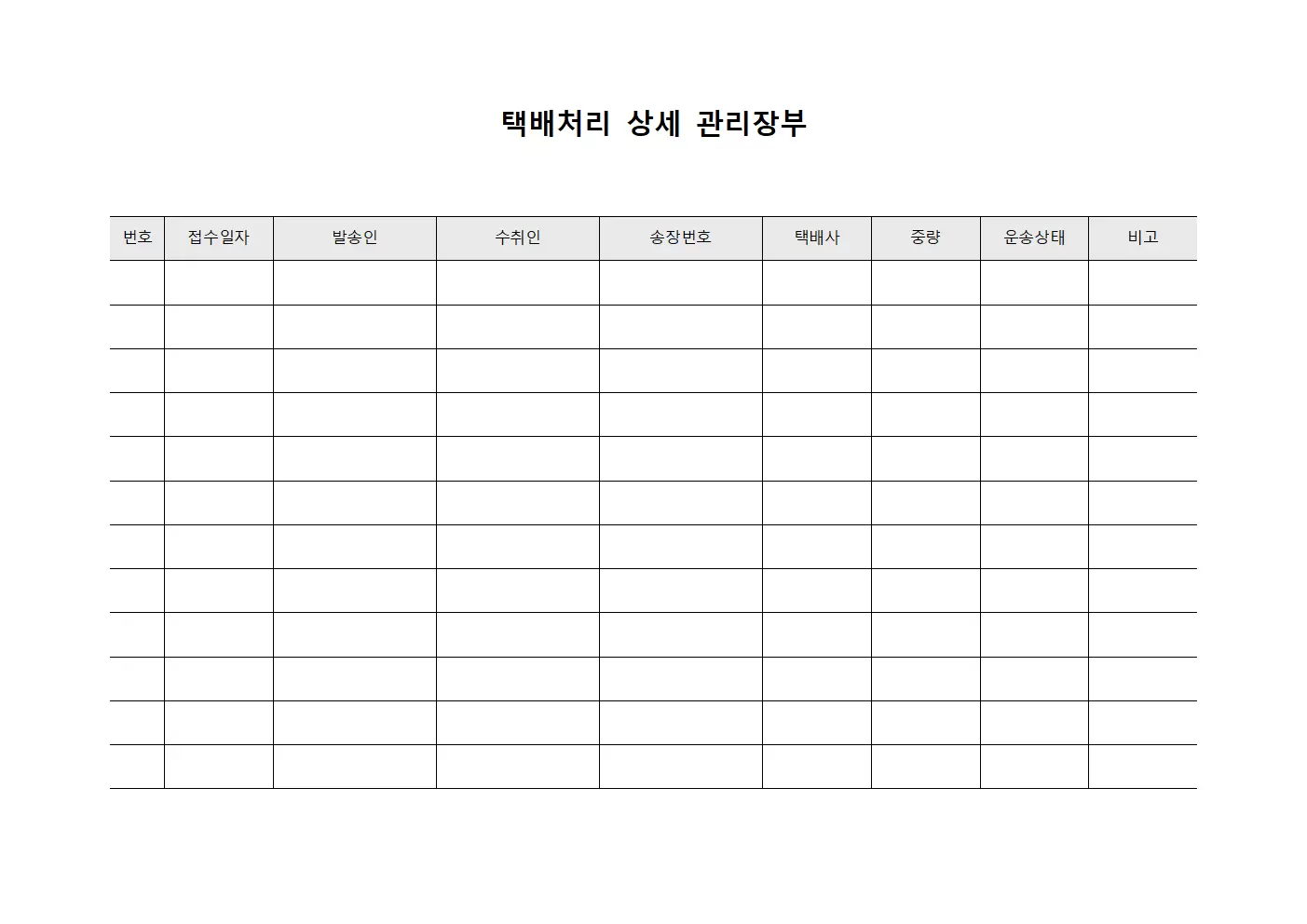 택배처리 상세 관리장부