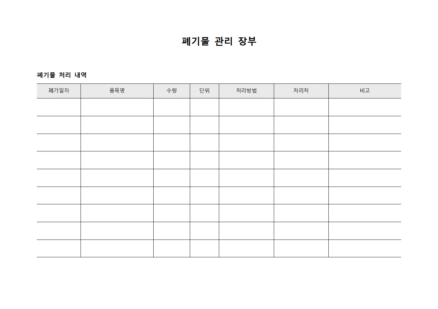 폐기물 관리 장부