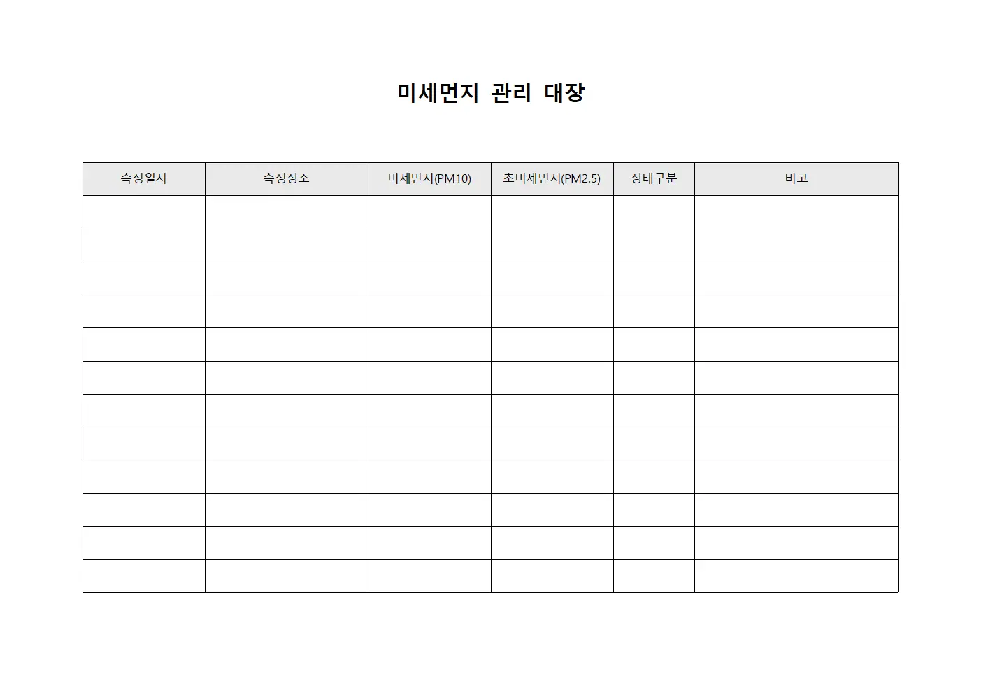 미세먼지 관리 대장