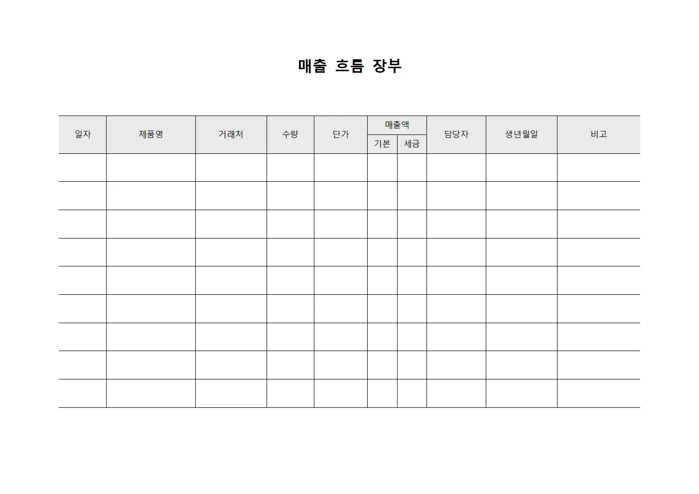 매출 흐름 장부