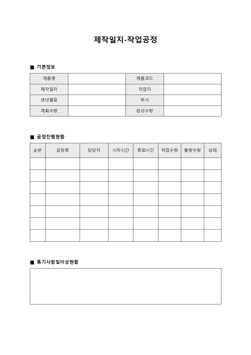 제작일지-작업공정