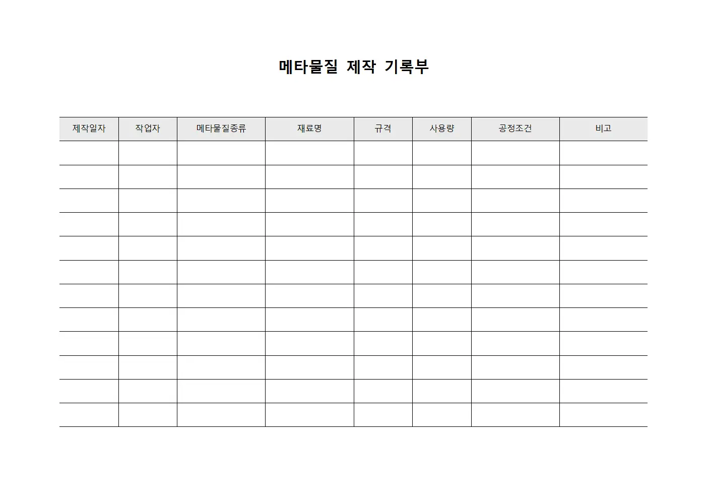 메타물질 제작 기록부