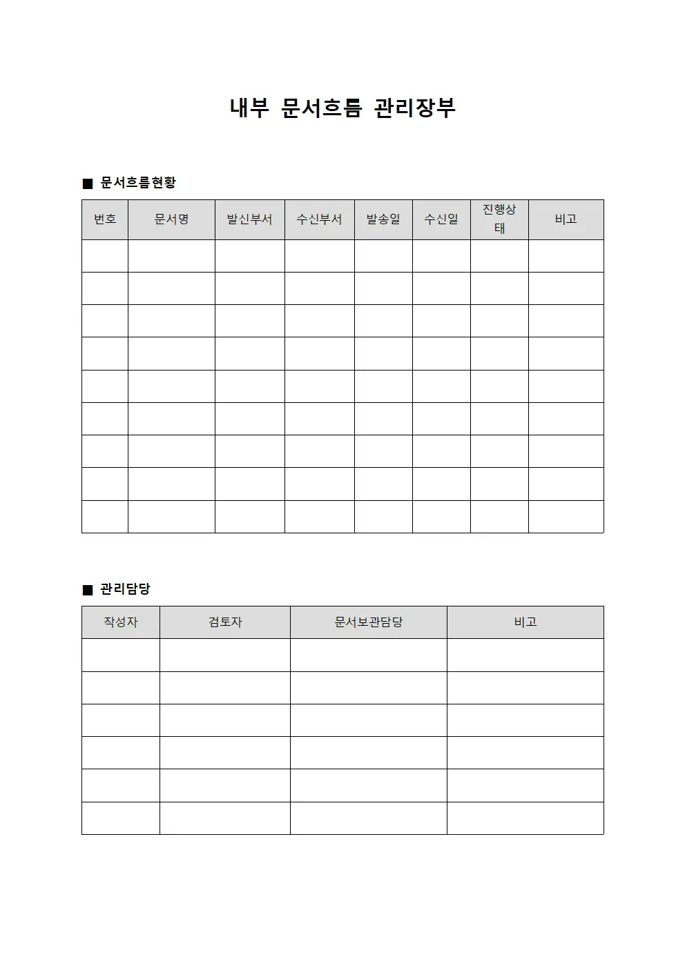 내부 문서흐름 관리장부