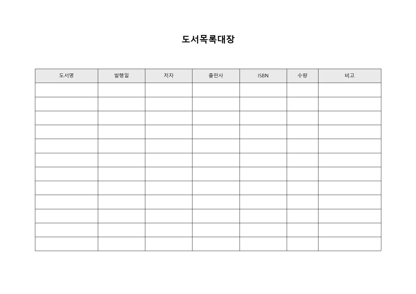 도서목록대장 (발행도서 배포현황)