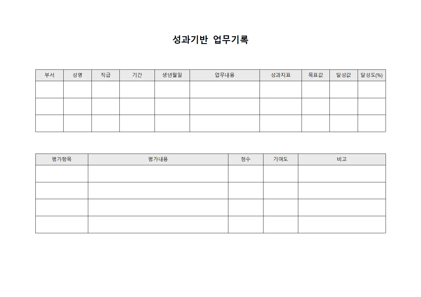 성과기반 업무기록