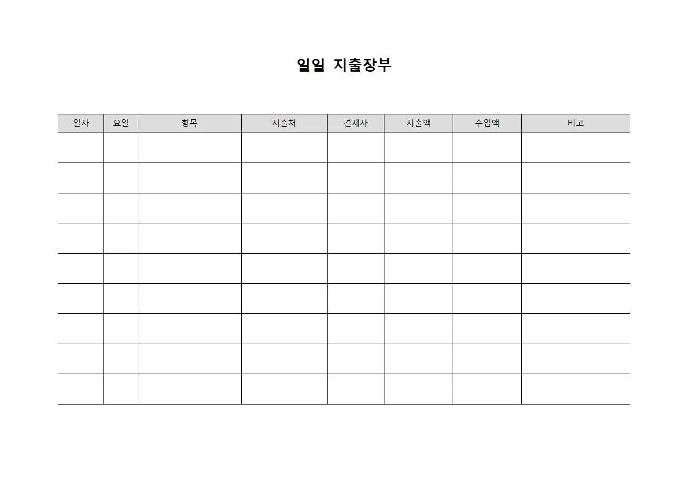 일일 지출장부