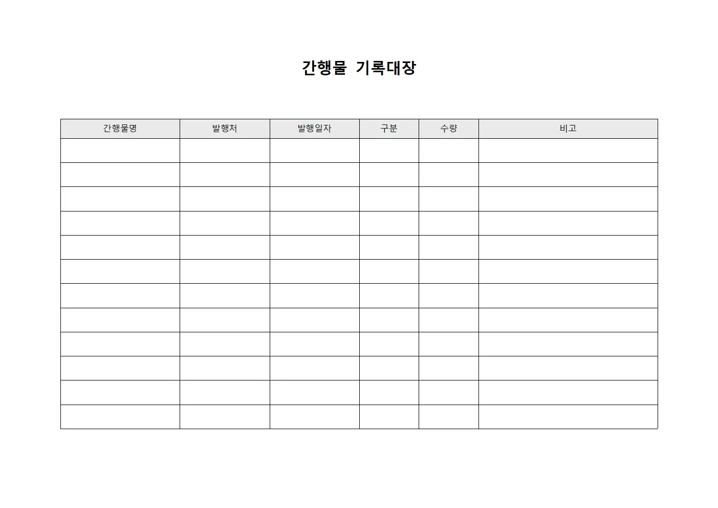 간행물 기록대장