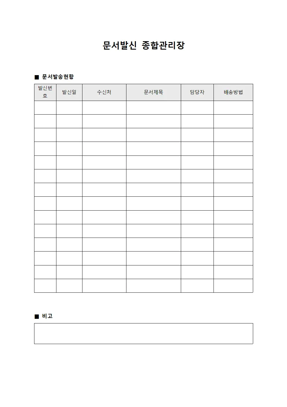 문서발신 종합관리장