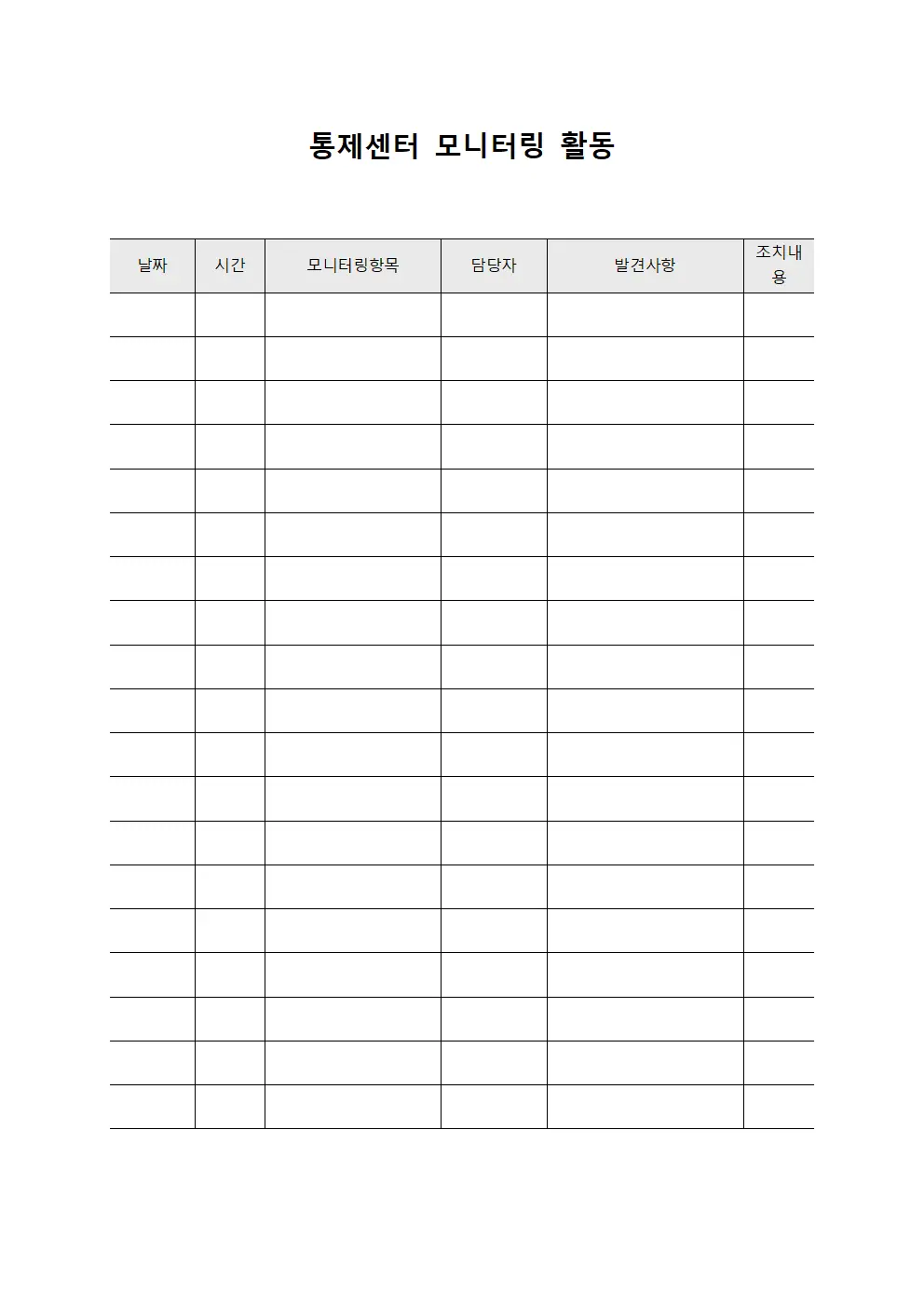 통제센터 모니터링 활동