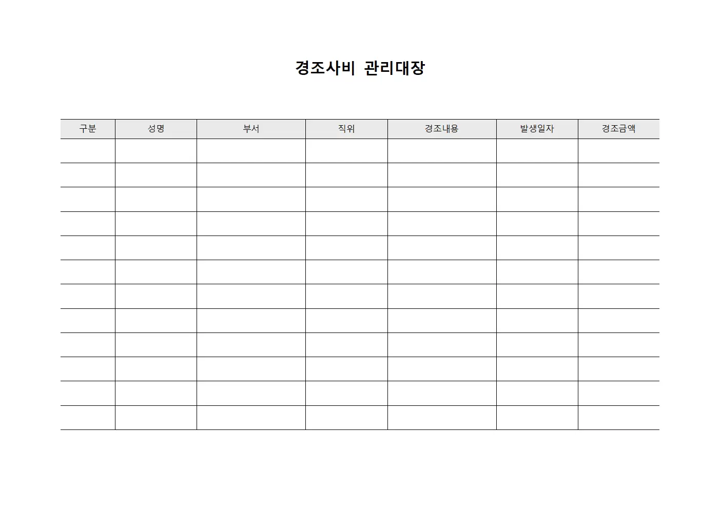 종합 경조사비관리대장 운영시스템