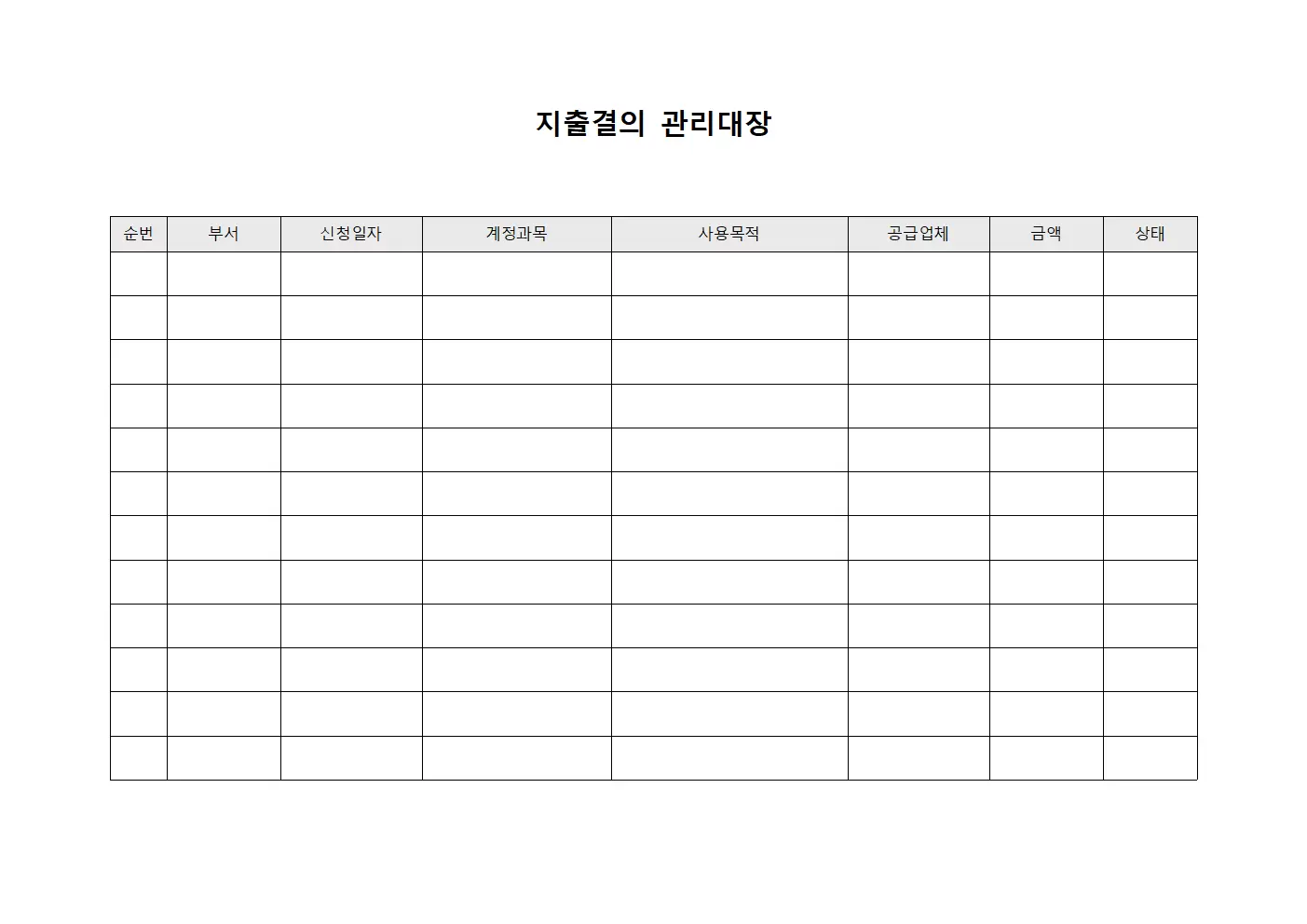 지출결의관리대장 (운영경비 시스템)
