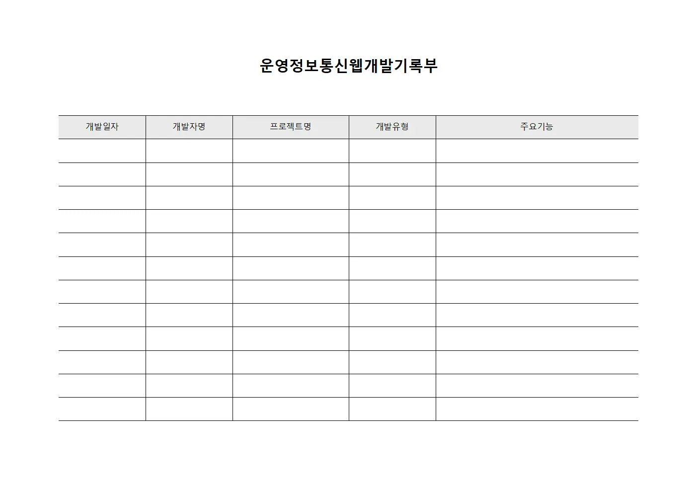 운영정보통신웹개발기록부