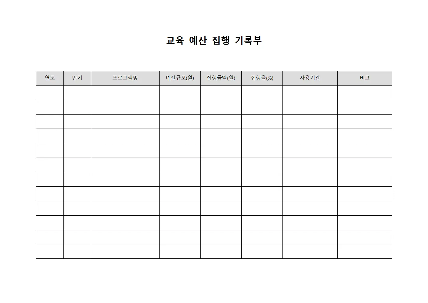 교육 예산 집행 기록부