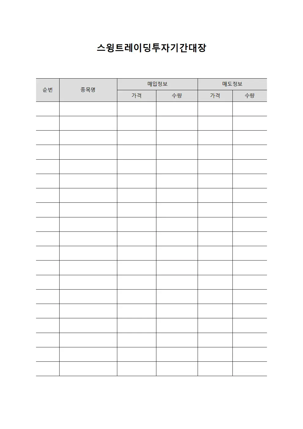 스윙트레이딩투자기간대장