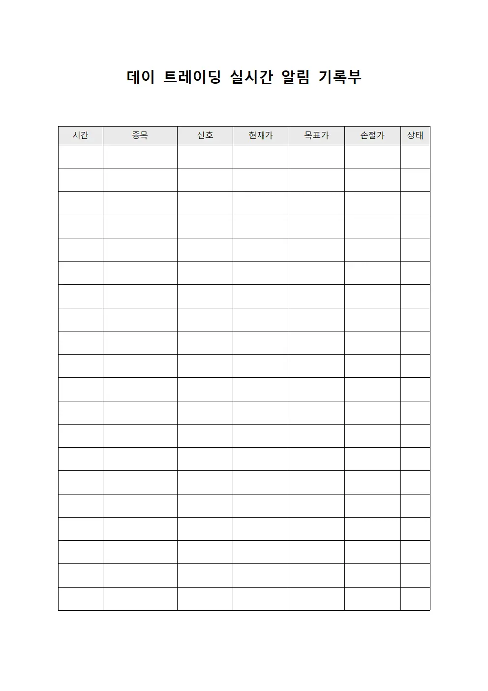 데이 트레이딩 실시간 알림 기록부
