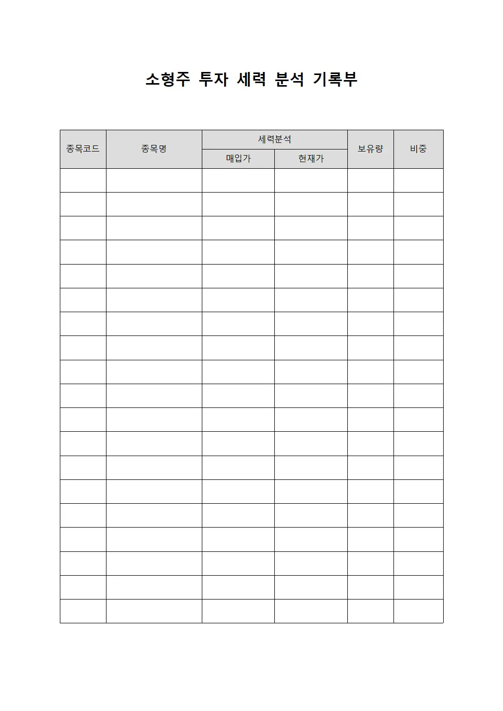 소형주 투자 세력 분석 기록부