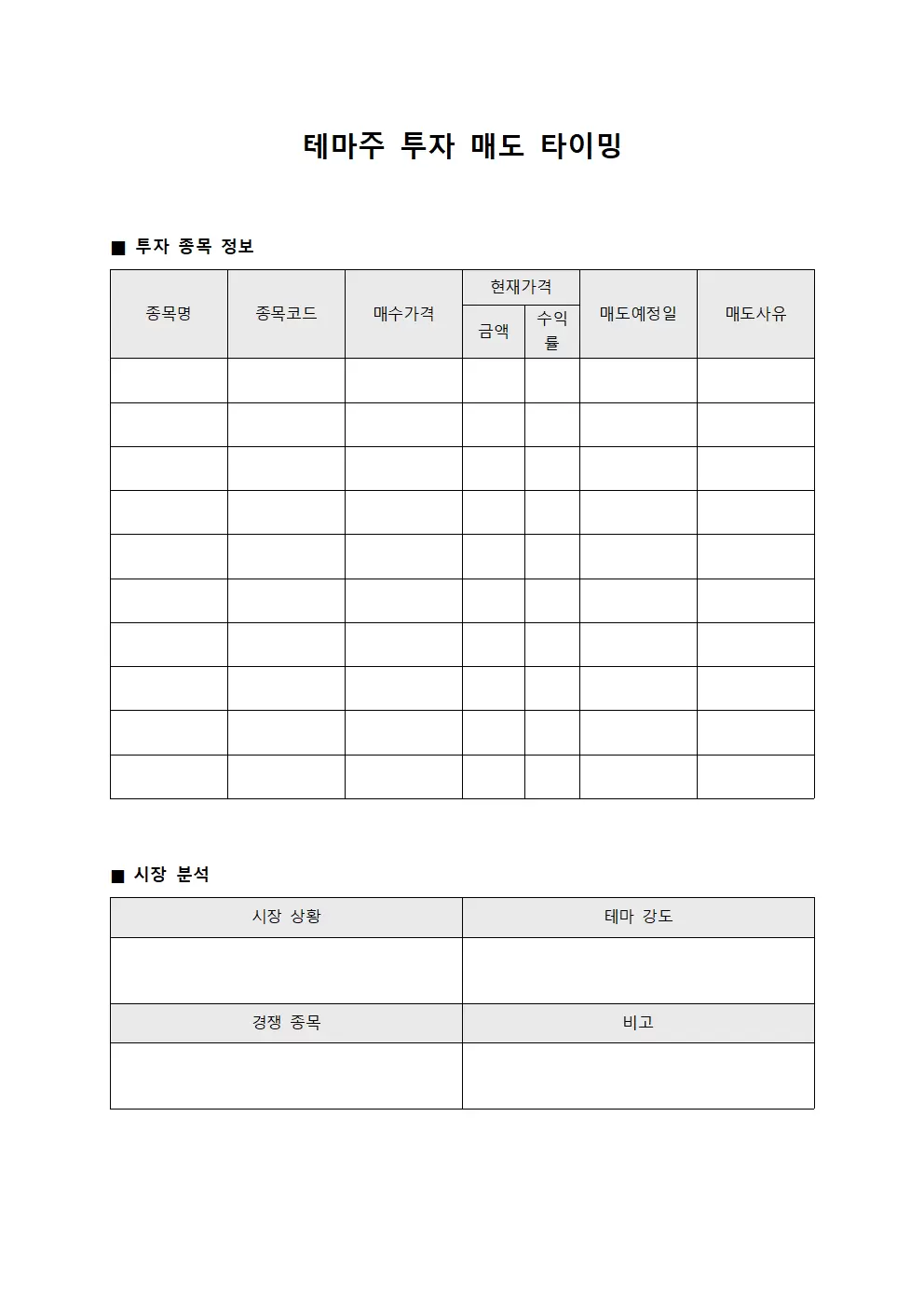 테마주 투자 매도 타이밍