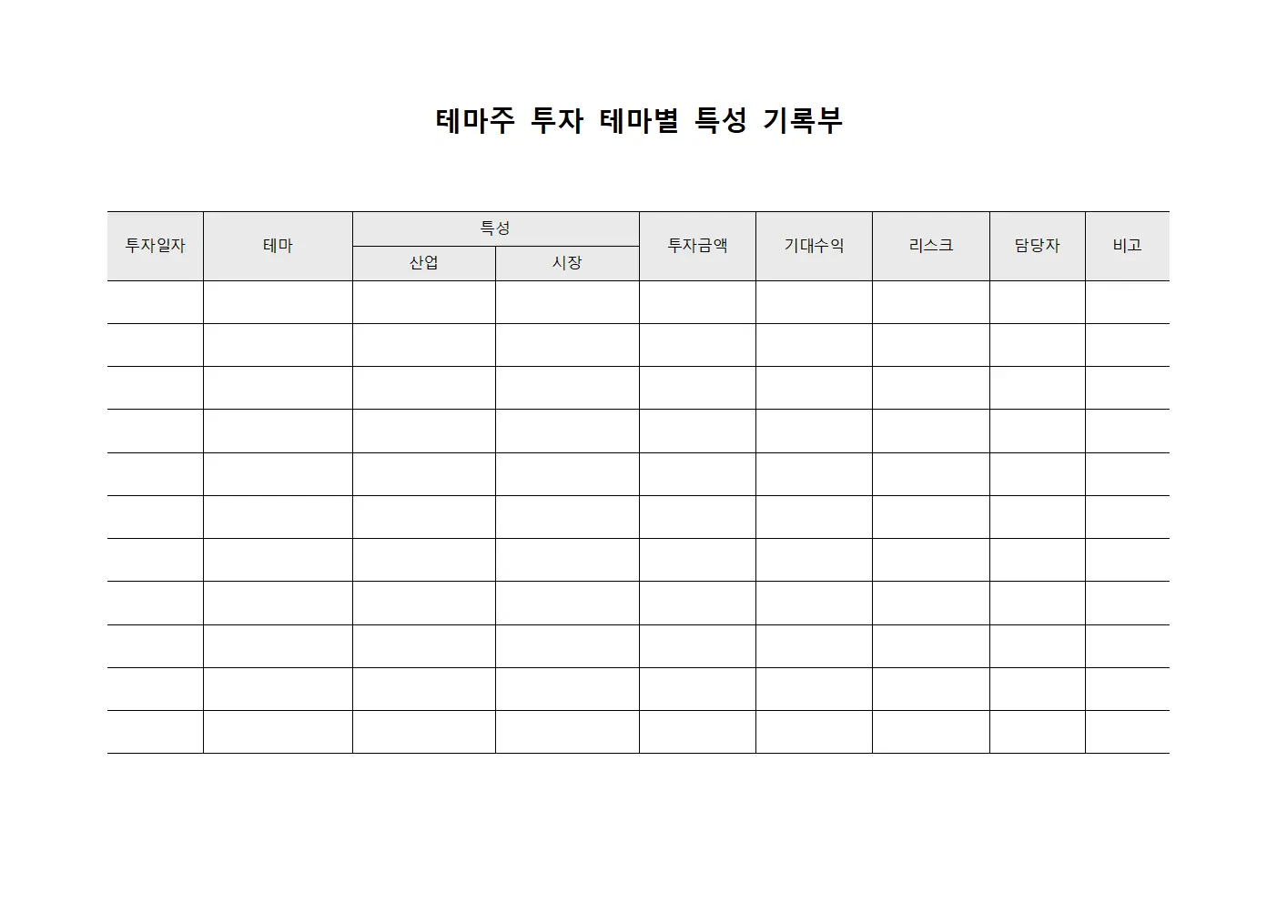 테마주 투자 테마별 특성 기록부