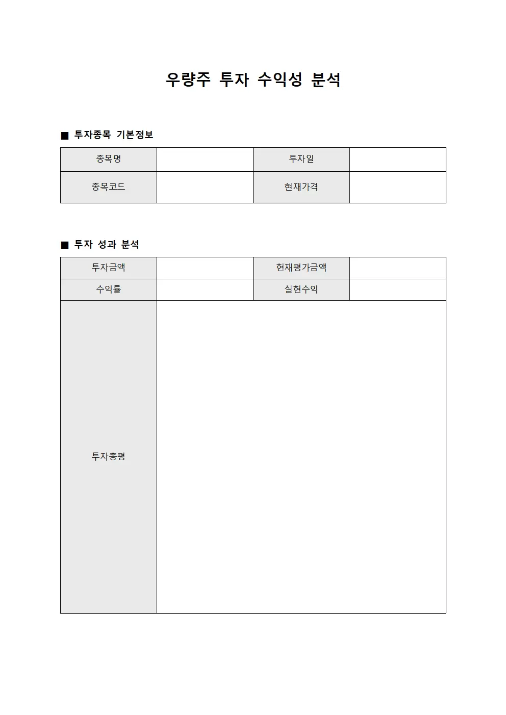 우량주 투자 수익성 분석
