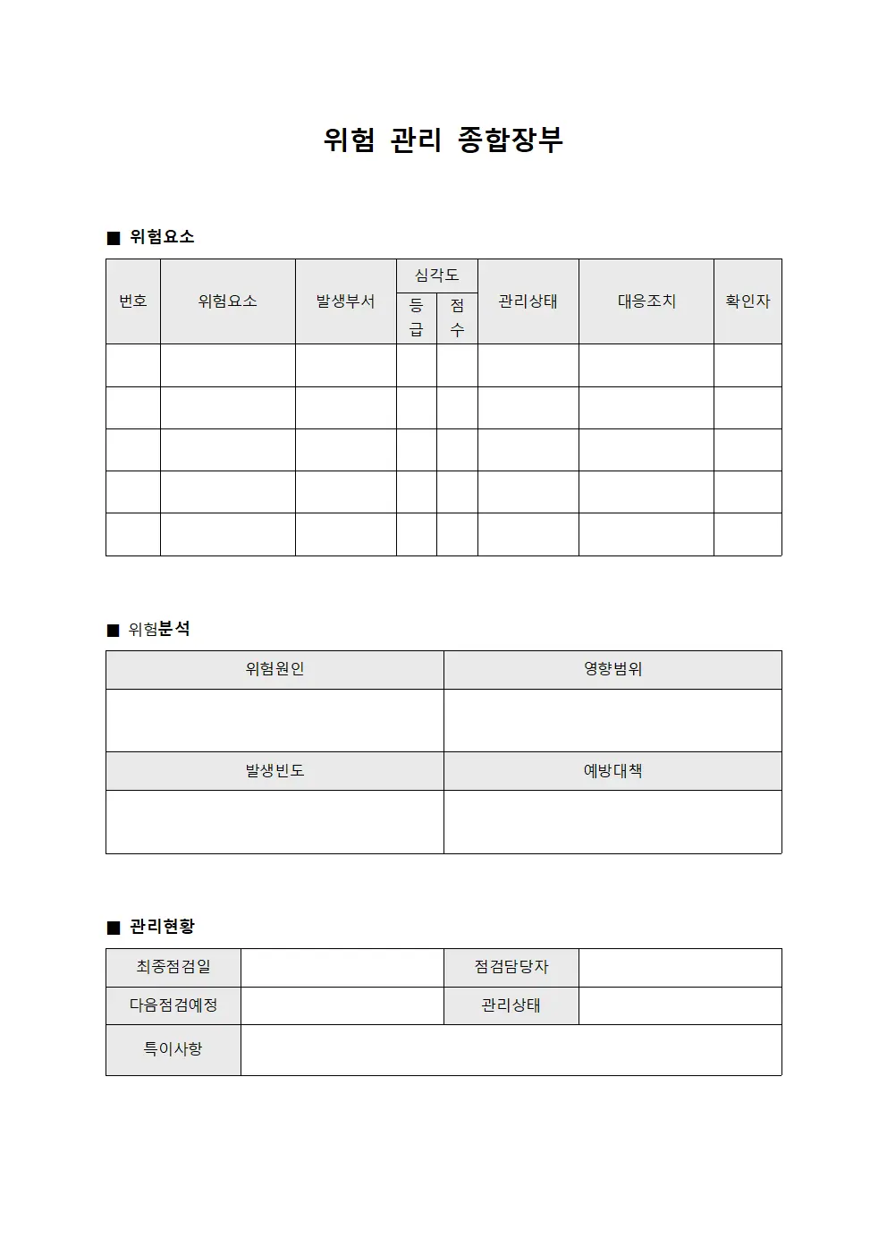위험 관리 종합장부