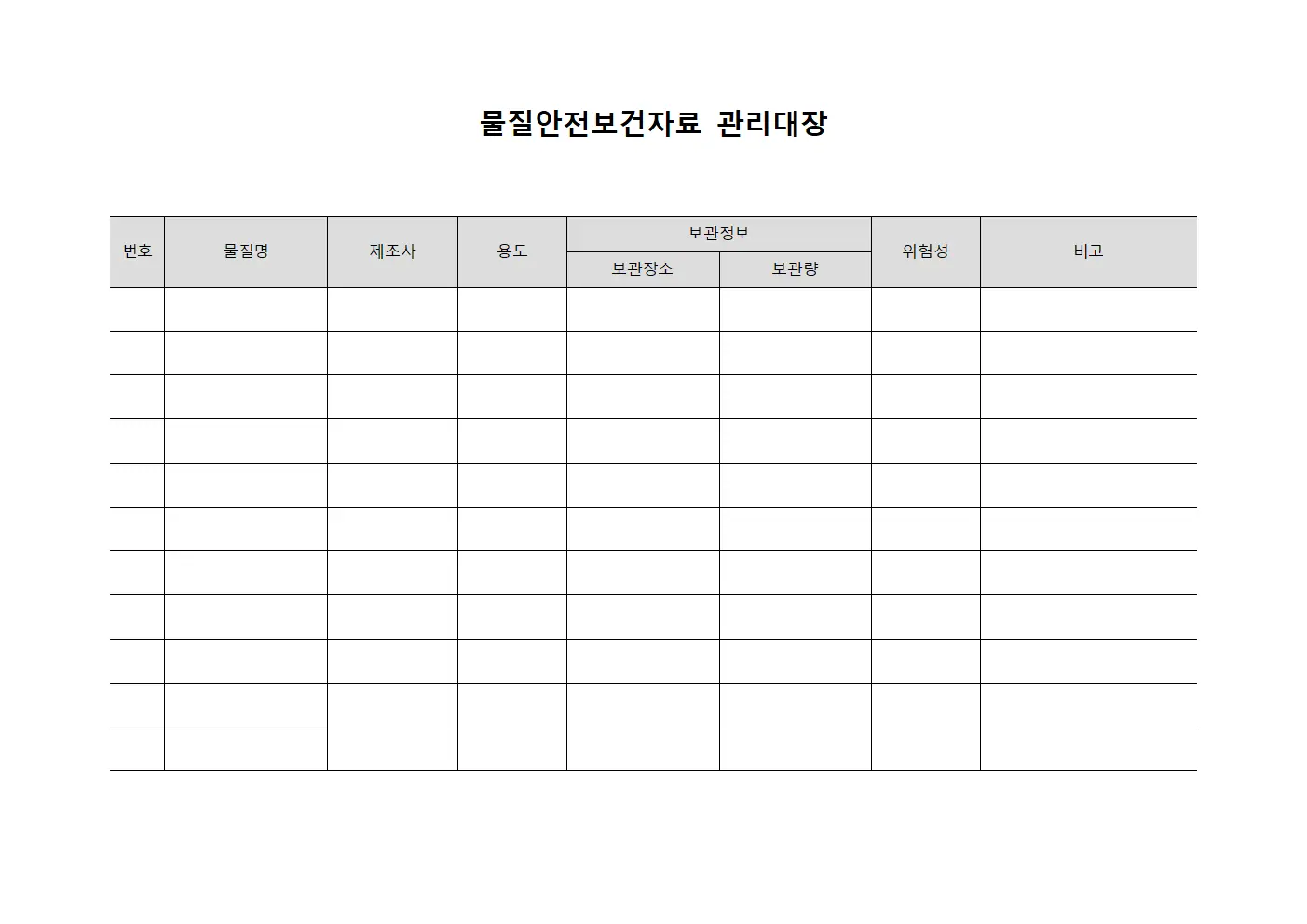 물질안전보건자료관리대장 (납땜재료)