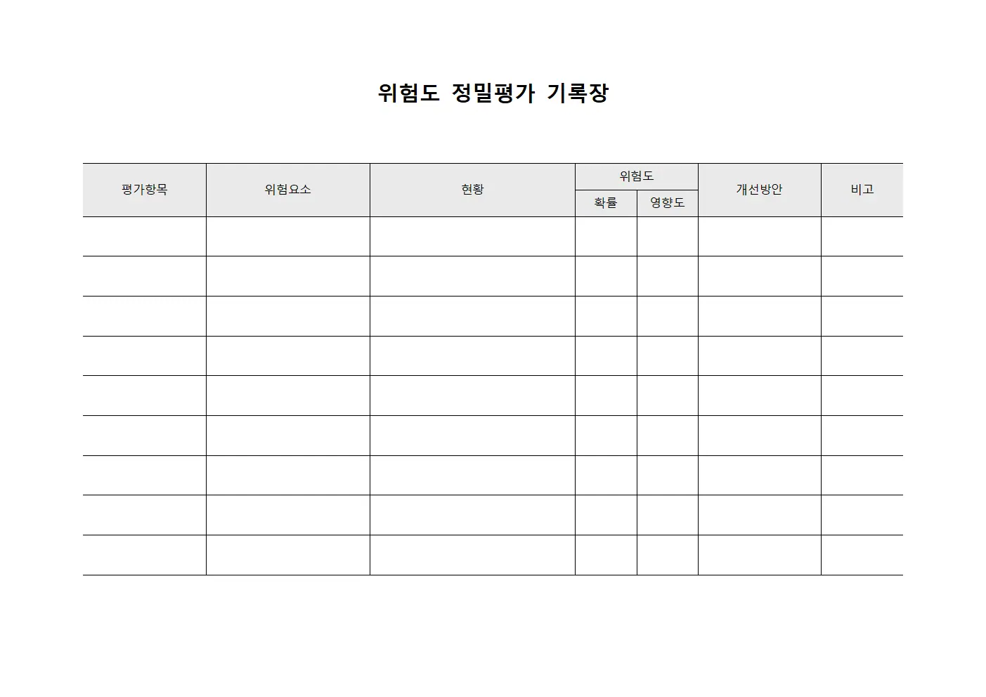 위험도 정밀평가 기록장