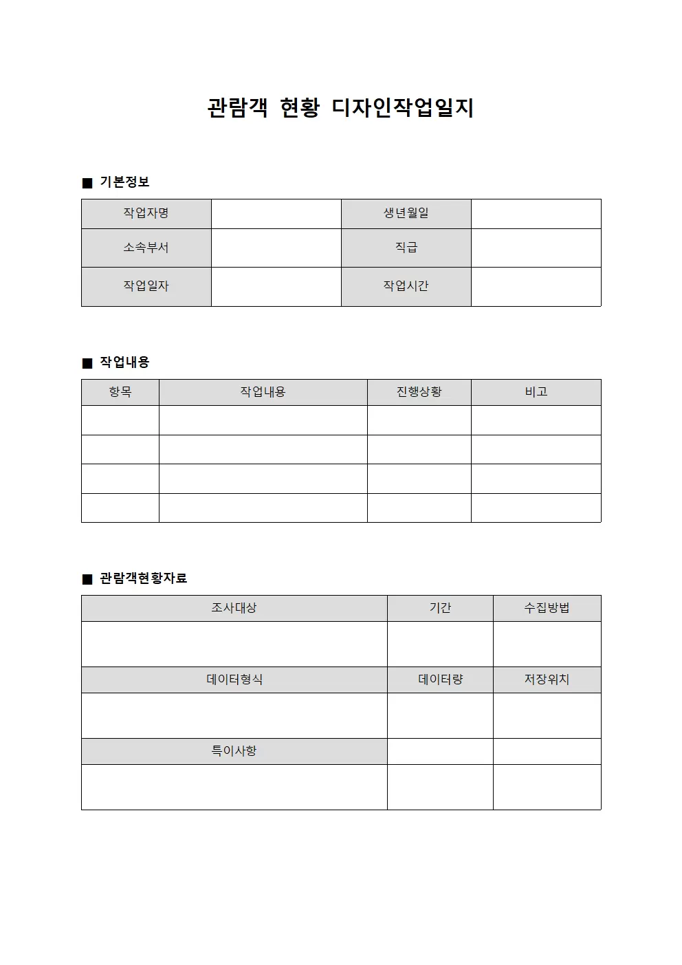 관람객 현황 디자인작업일지