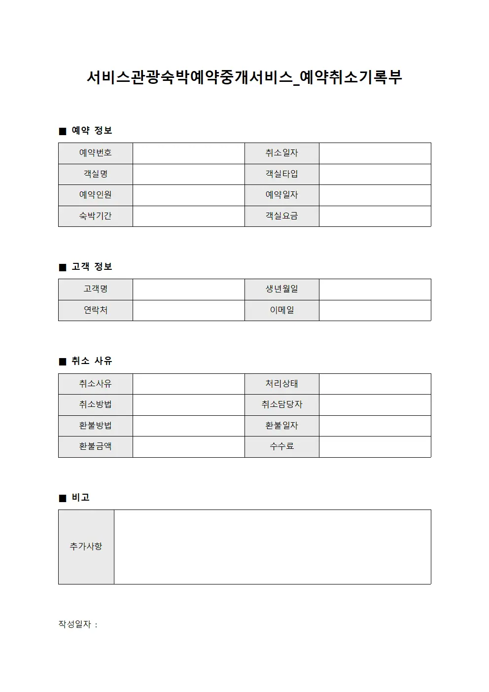 서비스관광숙박예약중개서비스_예약취소기록부