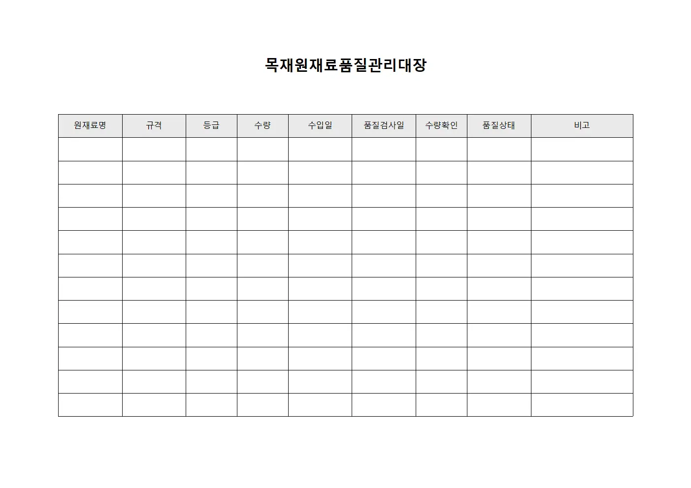 목재원재료품질관리대장