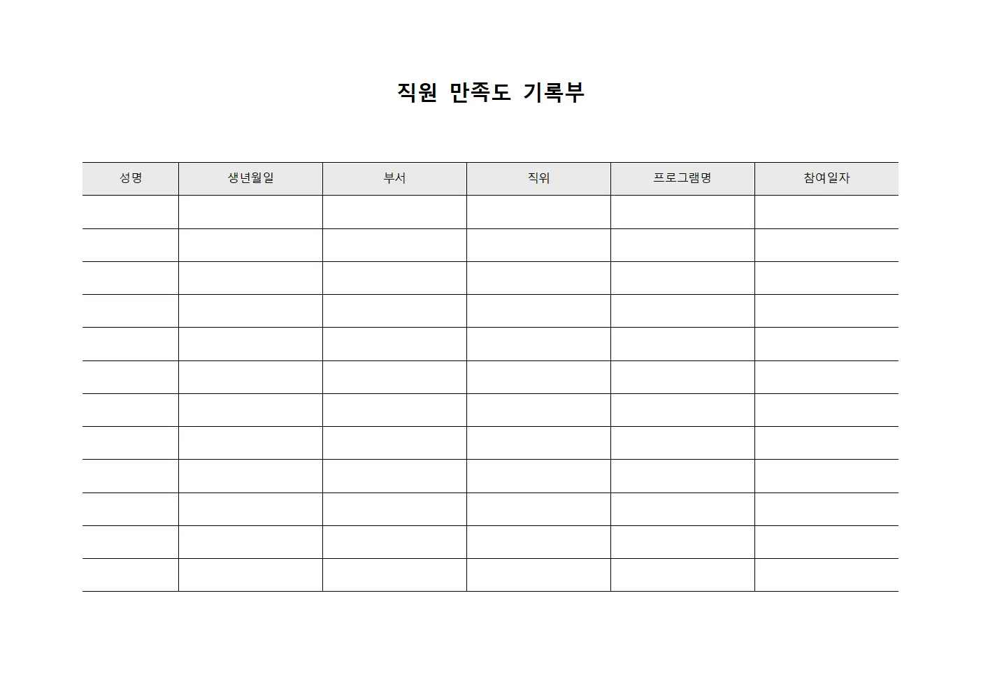 직원 만족도 기록부