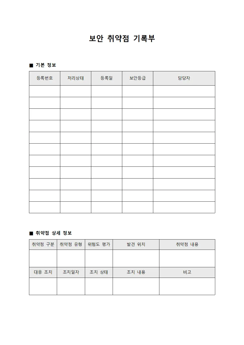 보안 취약점 기록부