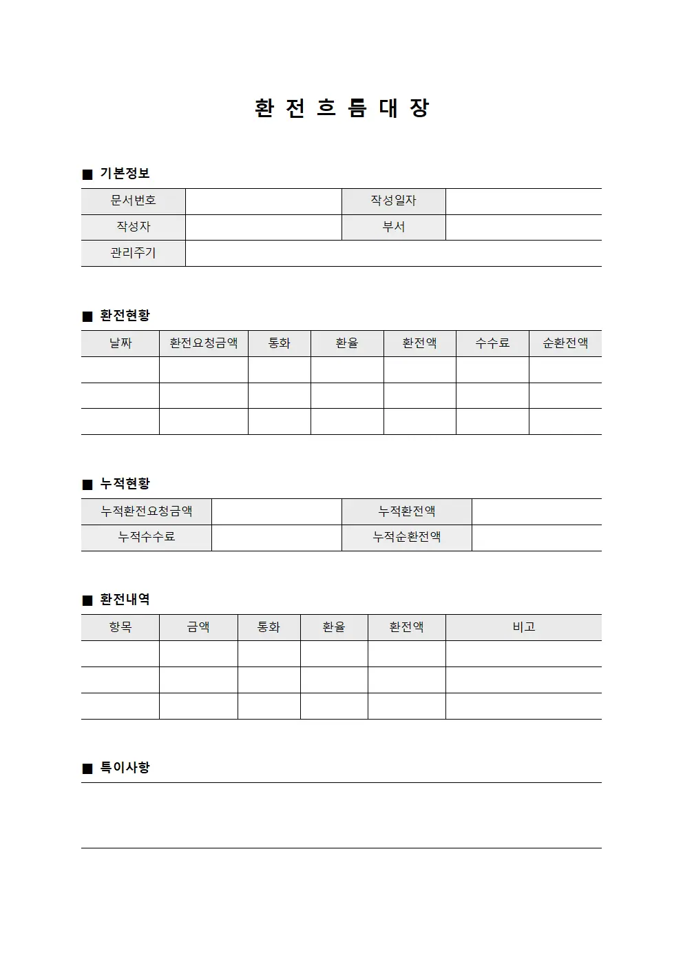 환전 흐름 대장